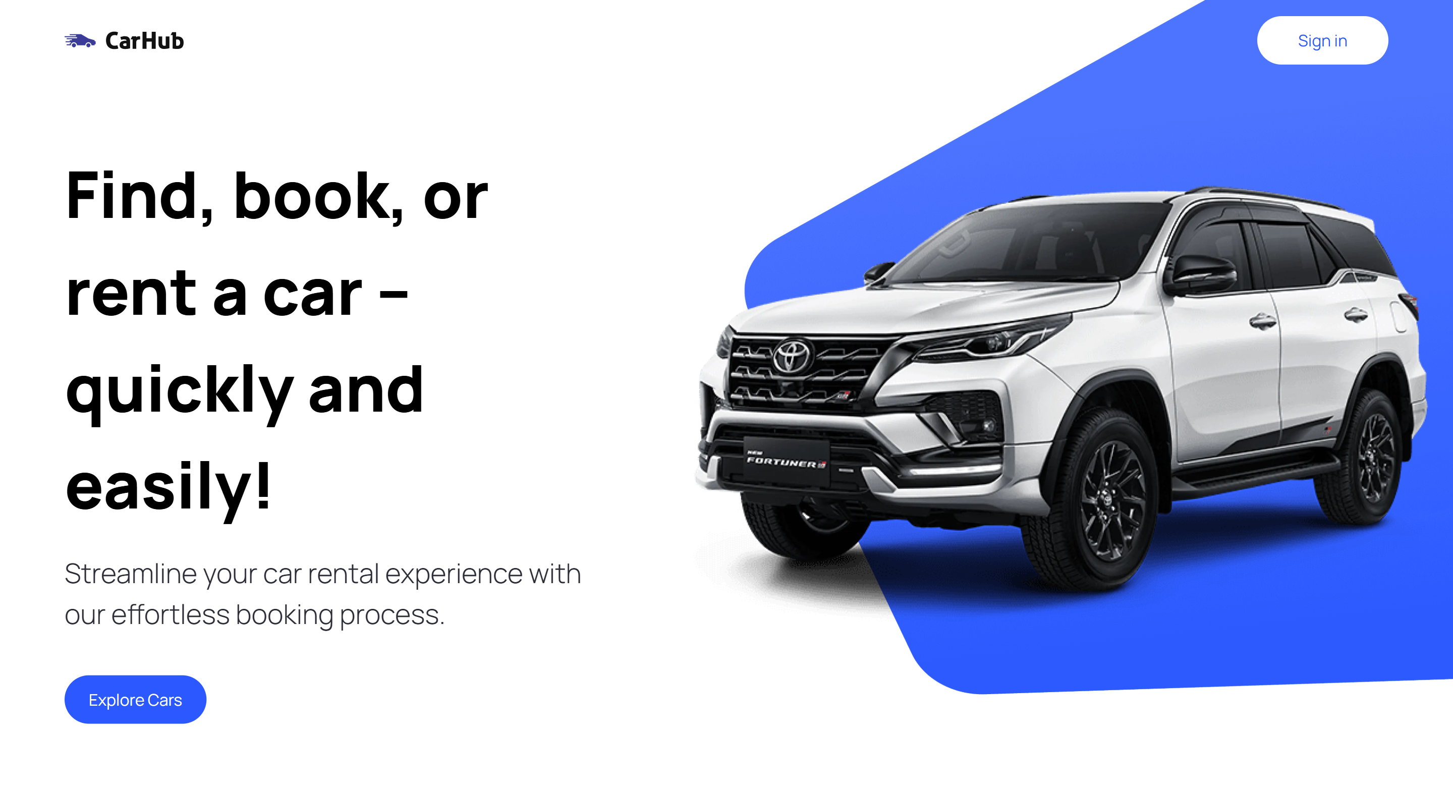 CarHub - Car Rental Design